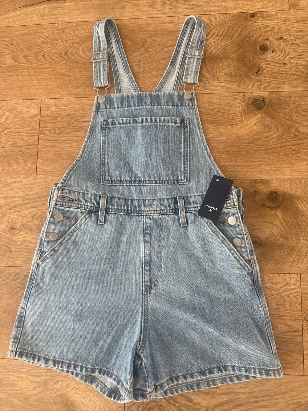 Light Wash Denim Short Overalls